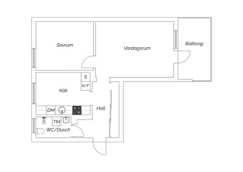 Planimetria - Apartment with Large Balcony in Skövde