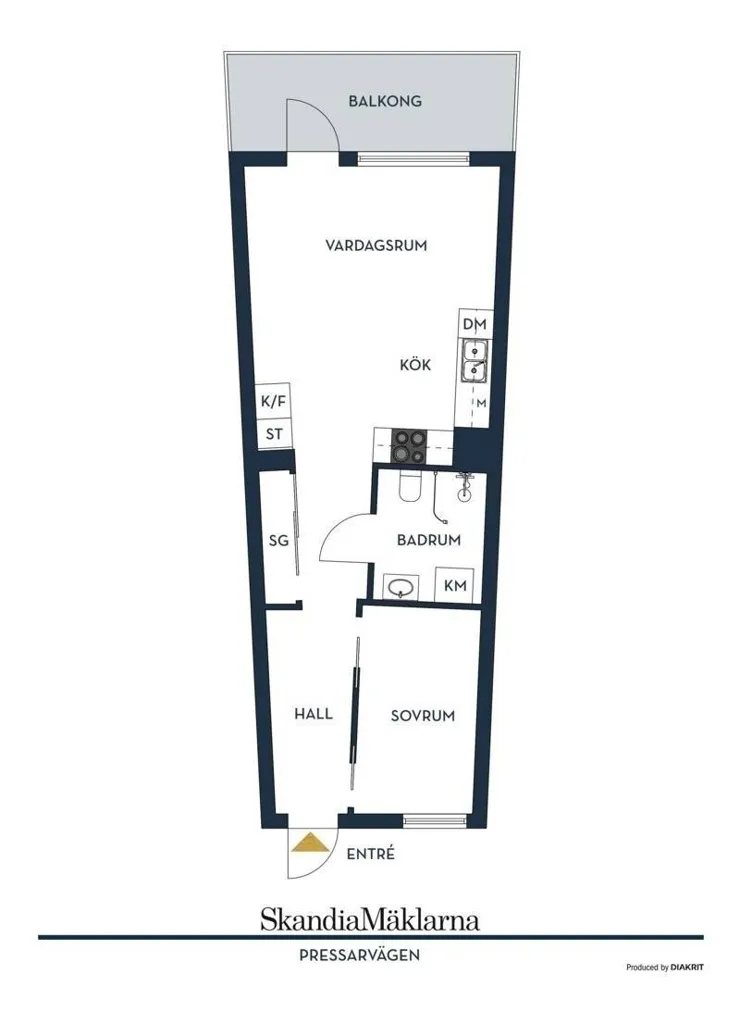 Floor Plan - Modern Flat with Balcony in Kallhäll