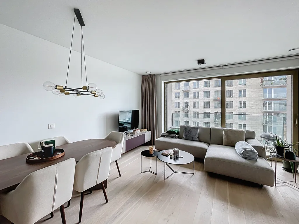 Séjour - Appartement 2 Chambres avec Vue Canal à Bruxelles