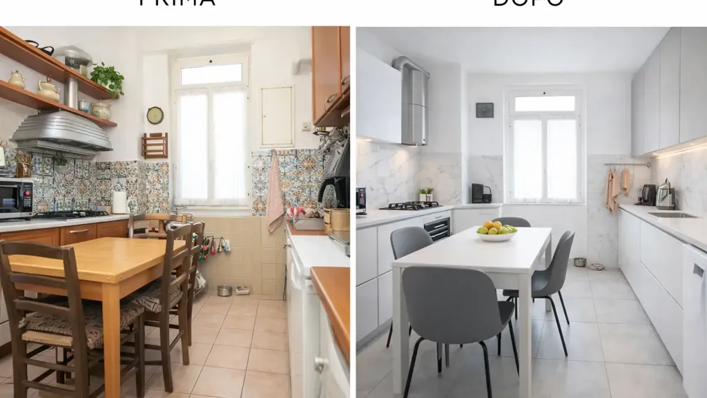 Köök - Central Apartment with Balcony in Genoa