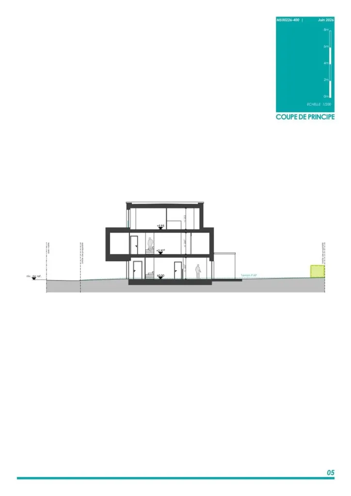 Plaan - New Semi-detached House with Garage in Mersch