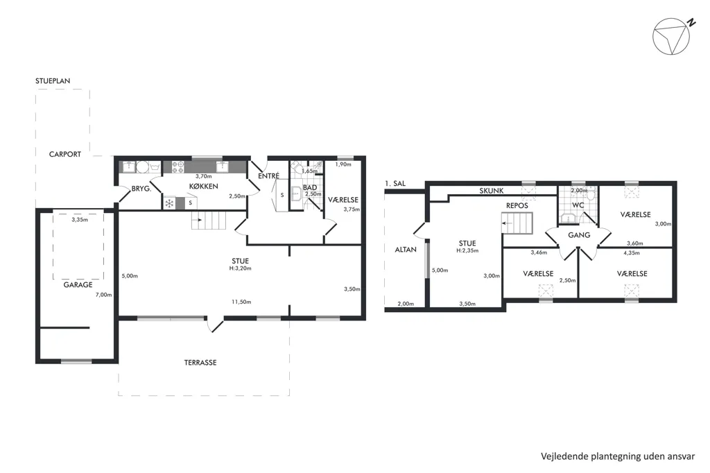 Maison 7 pièces à Løsning