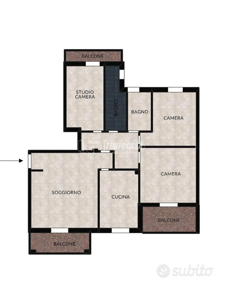 Plaan - Spacious 4-Bedroom Apartment with Balconies in Central Area