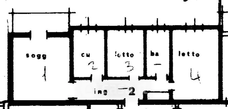 Plan - Quadrilocale with Balcony in Mirandola Centre