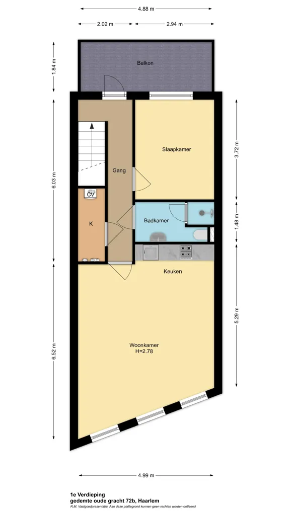 2-toaline korter asukohas Haarlem