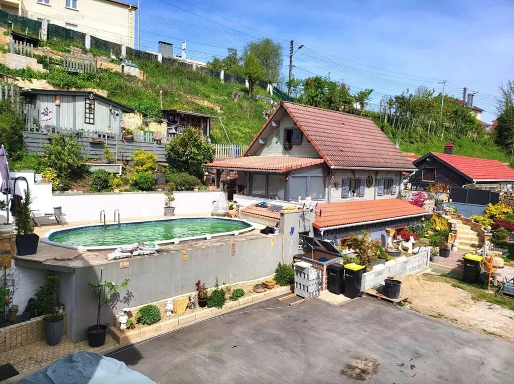 Aerial - Quebec-Style Chalet with Pool in Longwy