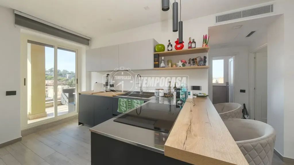 Köök - Rustic Penthouse with Terrace in Rome