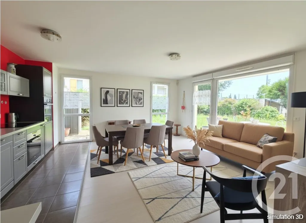 Séjour - Appartement 3 Pièces avec Jardin à Saint-Ouen-l'Aumône
