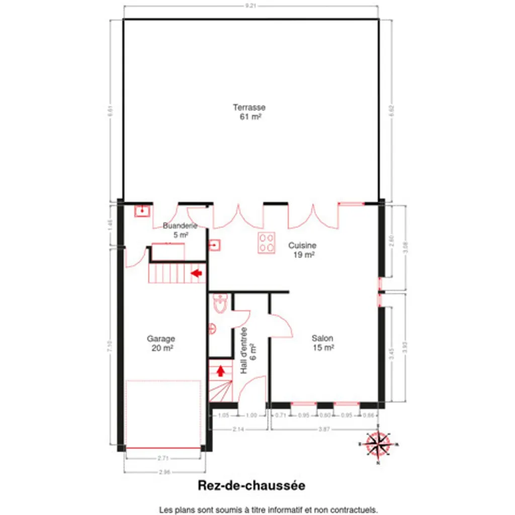 Planimetria - Modern House with Terrace in Donceel