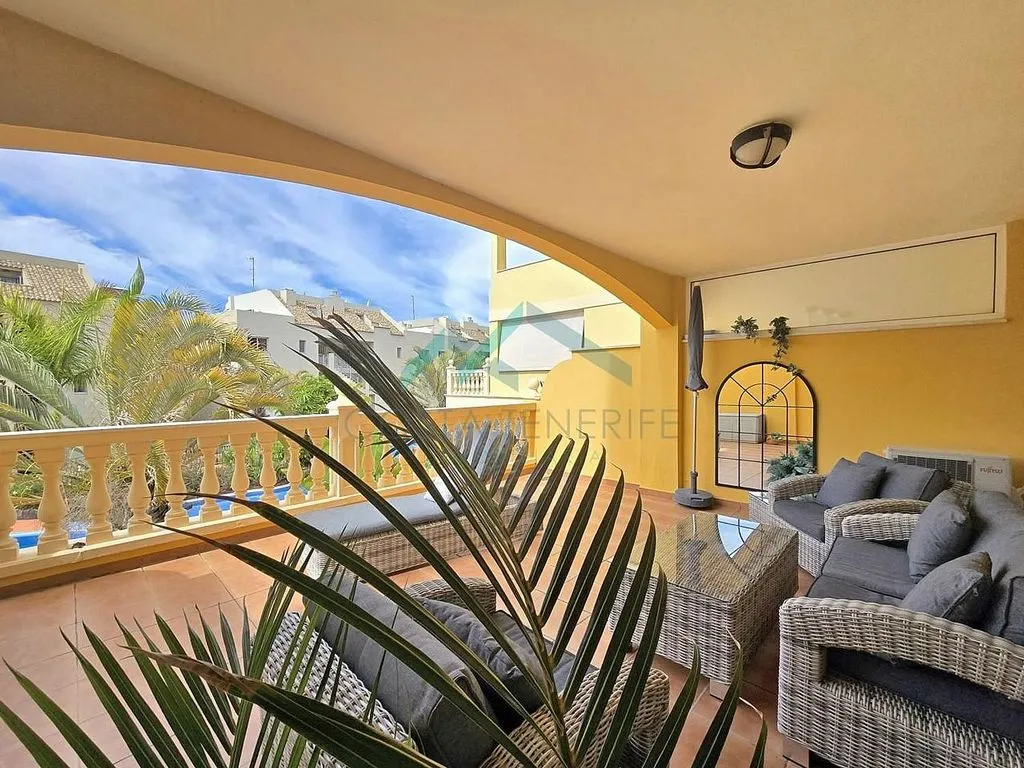 Terrace - 1-Bedroom Apartment with Pool in Palm Mar