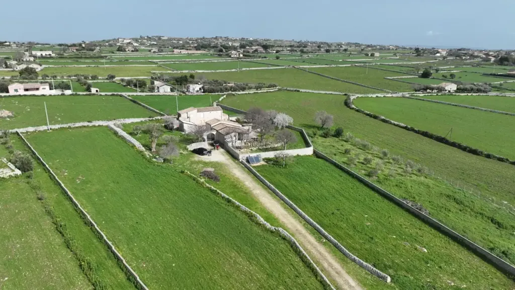 Aerial - Historic Stone Villa with Garden in Modica