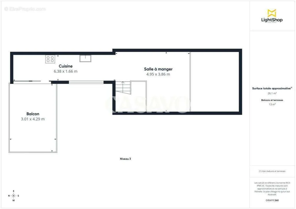 Planimetria - Architectural House with Terraces in Puteaux