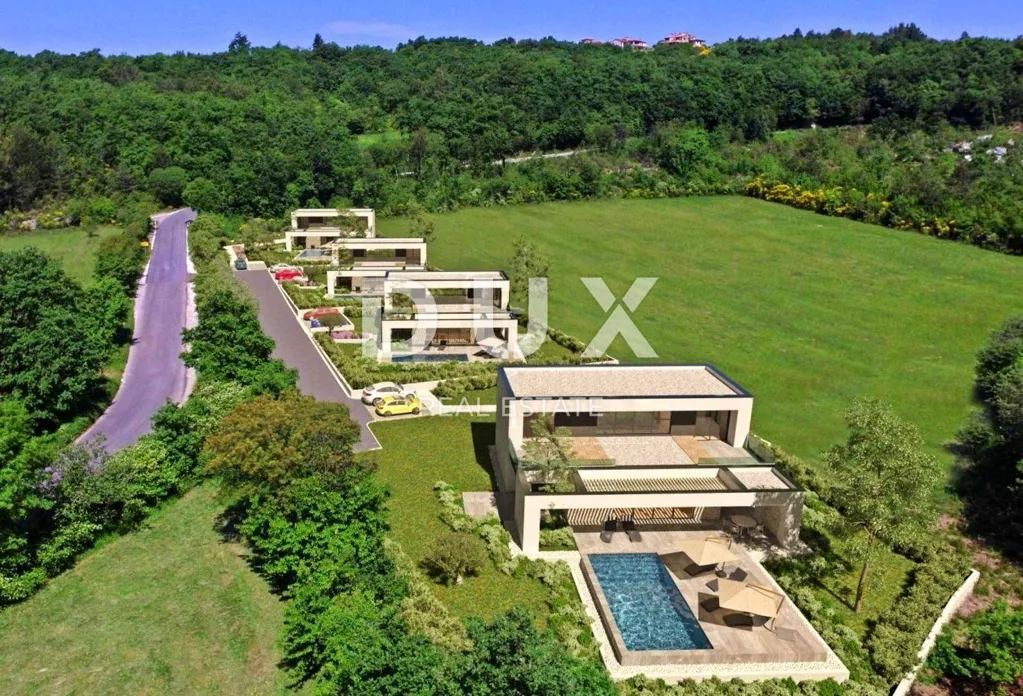 Vue aérienne - Modern House with Pool in Labin