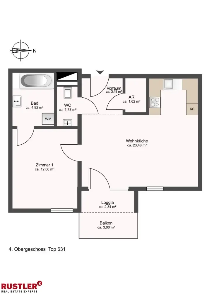 Floor Plan - Apartment with View in Oberlaa, Vienna