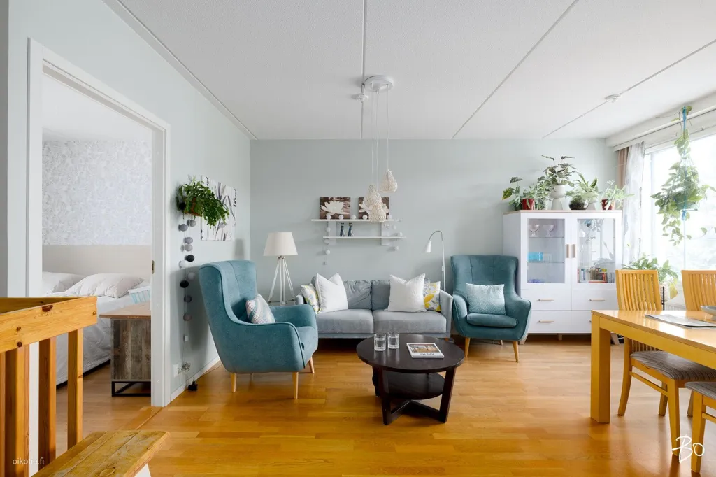 Living Room - Family Apartment with Sauna in Tuusula