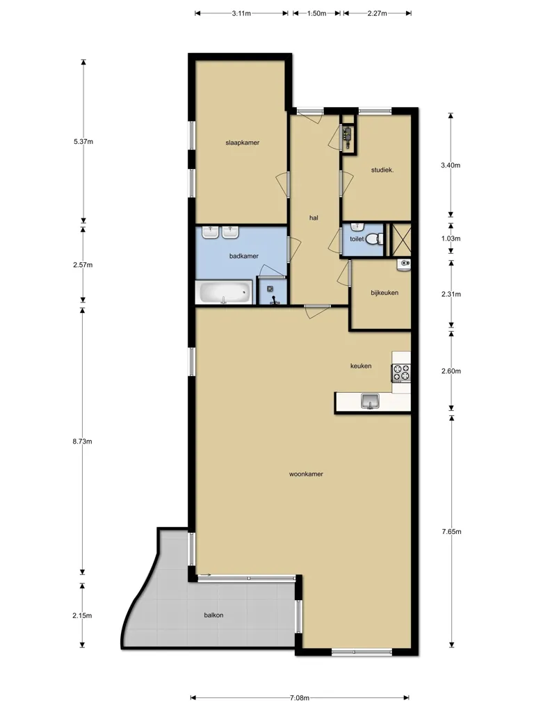 Plan - Apartment with Balcony in Leeuwarden