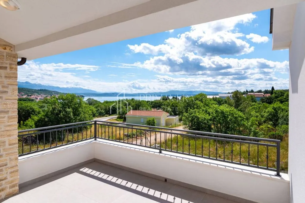 Balcony - Newly Built House with Sea View in Posedarje