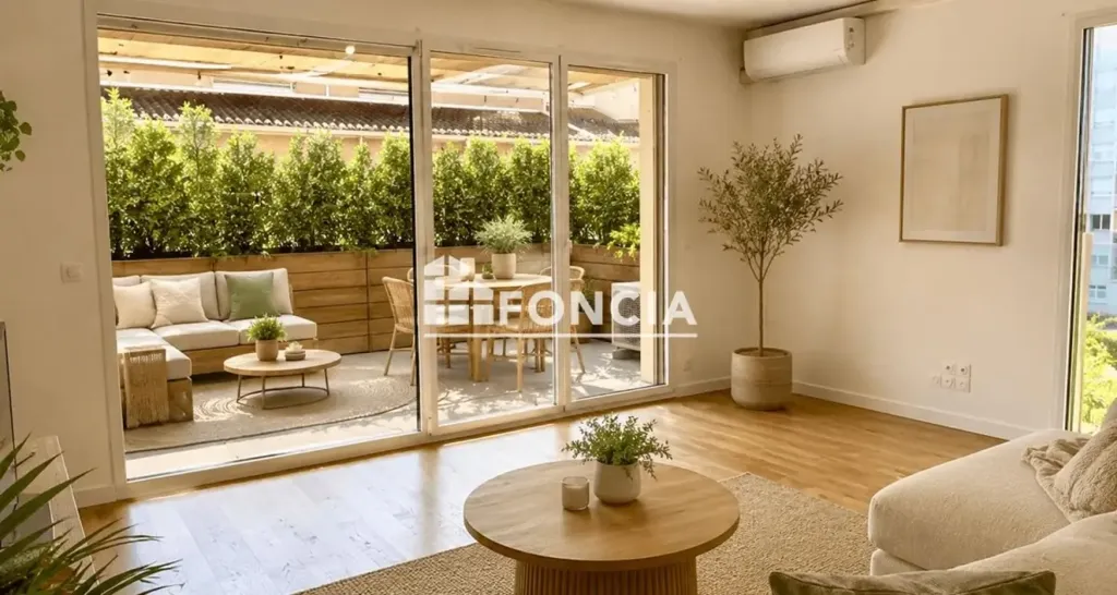 Living Room - Recent T3 Apartment with Terrace in Paris