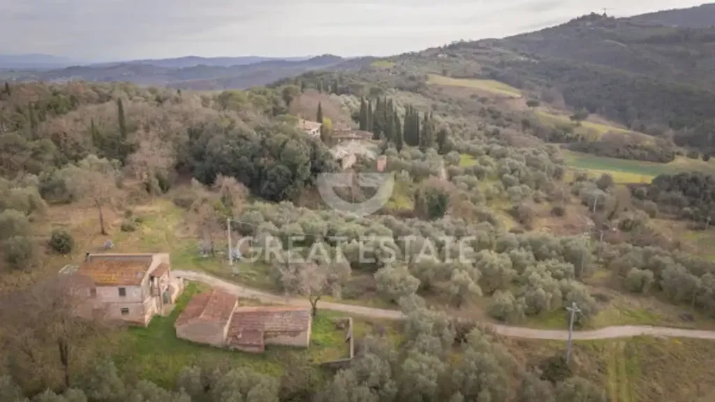 Vue aérienne - Historic Casale with Panoramic Views in Piegaro