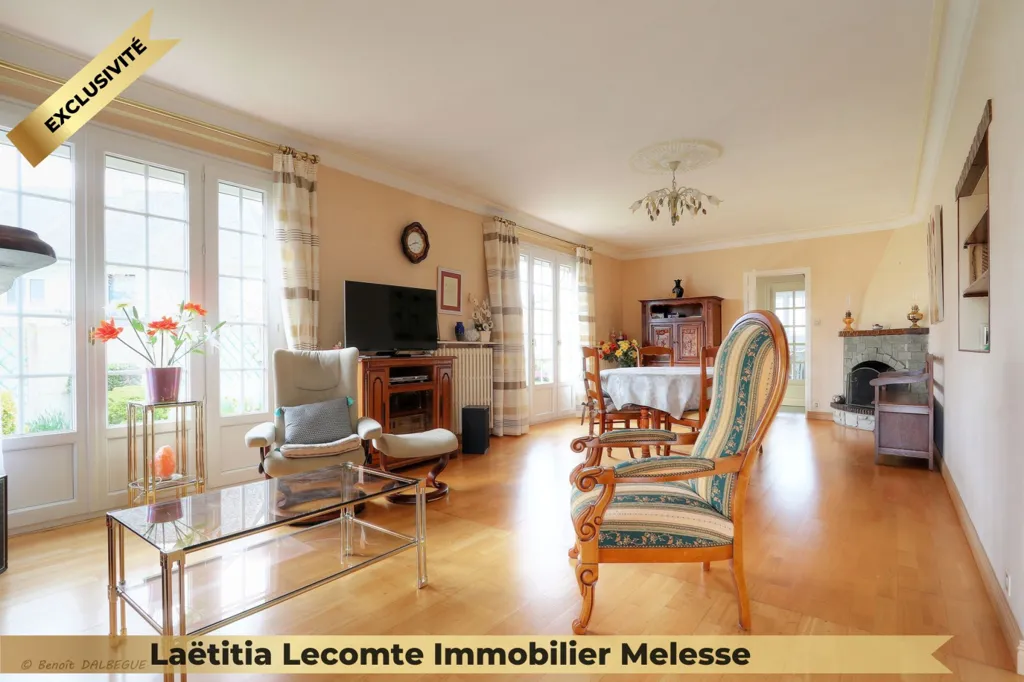 Séjour - Maison Plein Centre avec Terrasse à Melesse