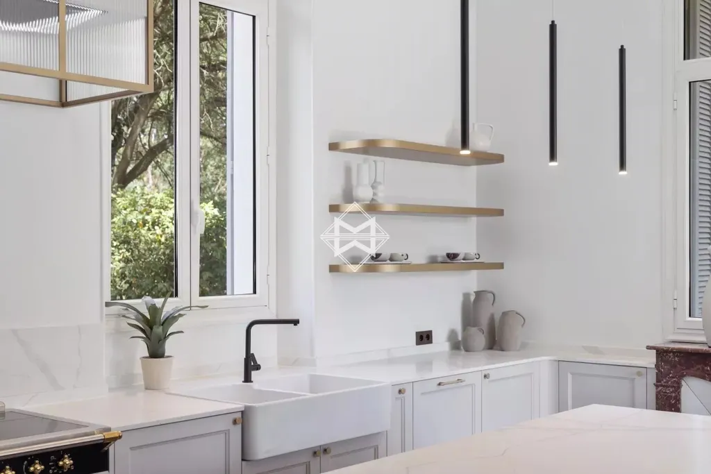 Kitchen - Belle Époque Villa with Pool in Saint-Raphaël
