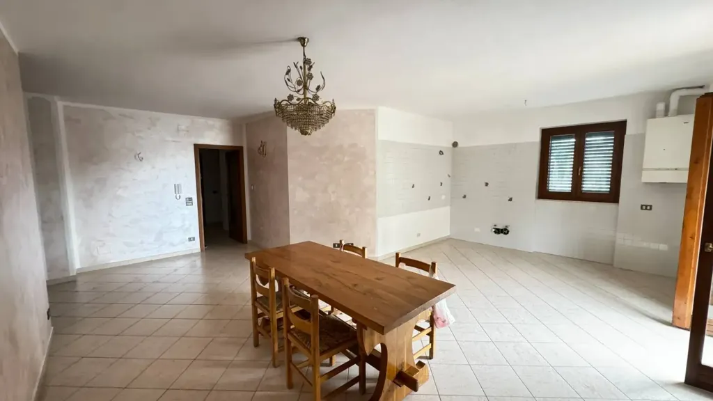 Dining Room - Modernised Apartment with Balcony in Fermo