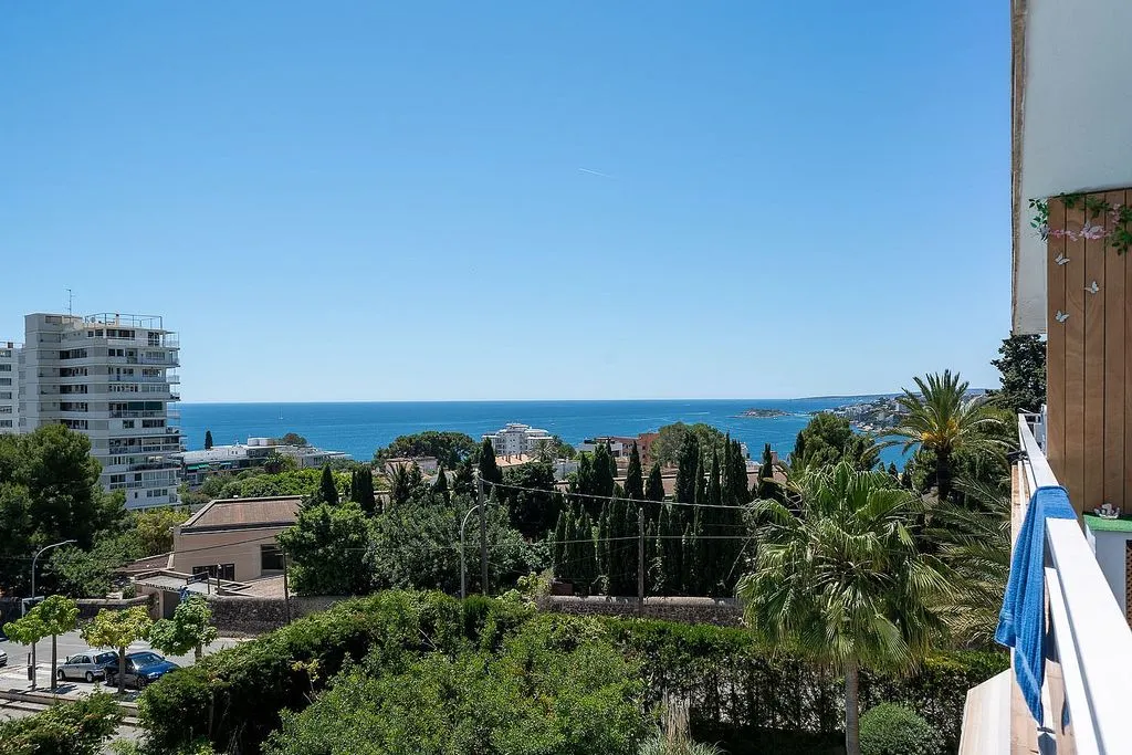 Balcony - 1-Bed Apartment with Pool in Cala Major
