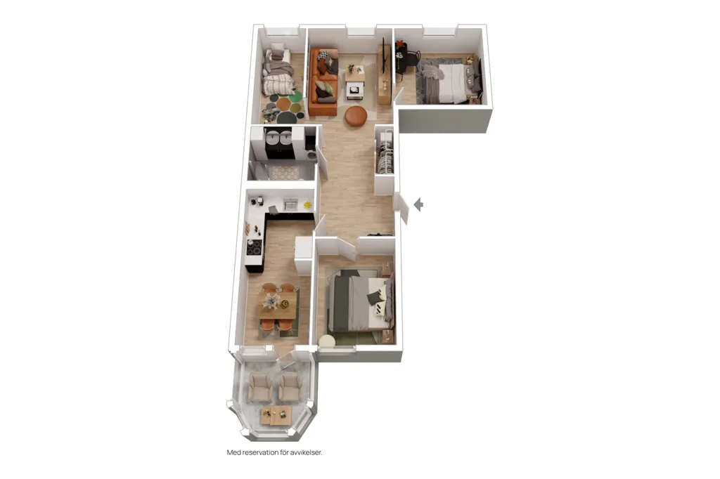 Planimetria - Spacious Apartment with Balcony in Flemingsberg
