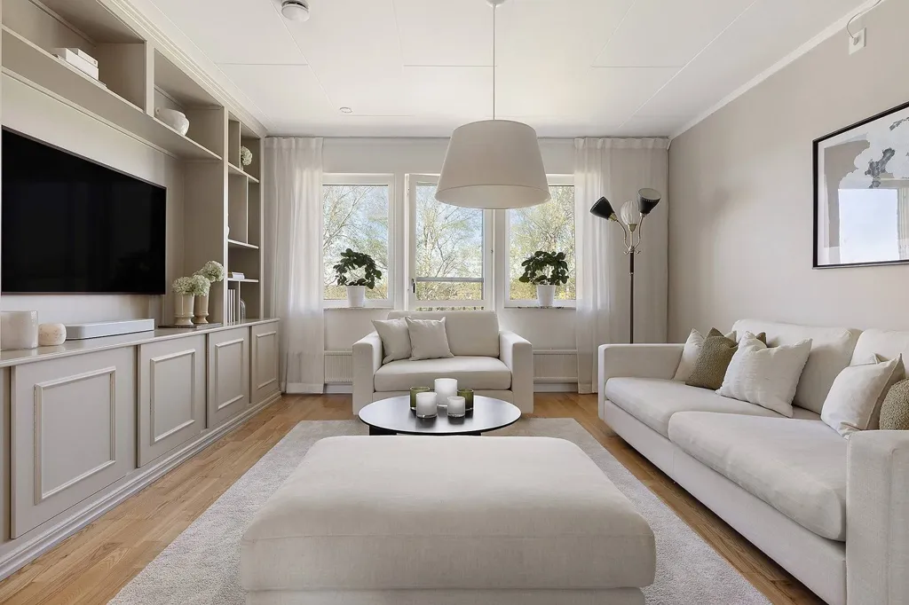 Living Room - Renovated Apartment with Balcony in Kungsbacka