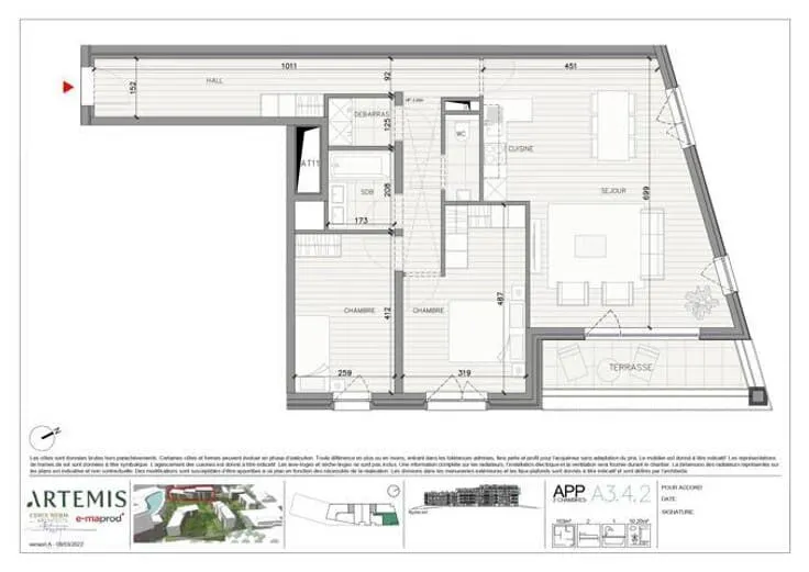 Plan - Appartement à Jambes, Proche de la Rue Julie Dessy