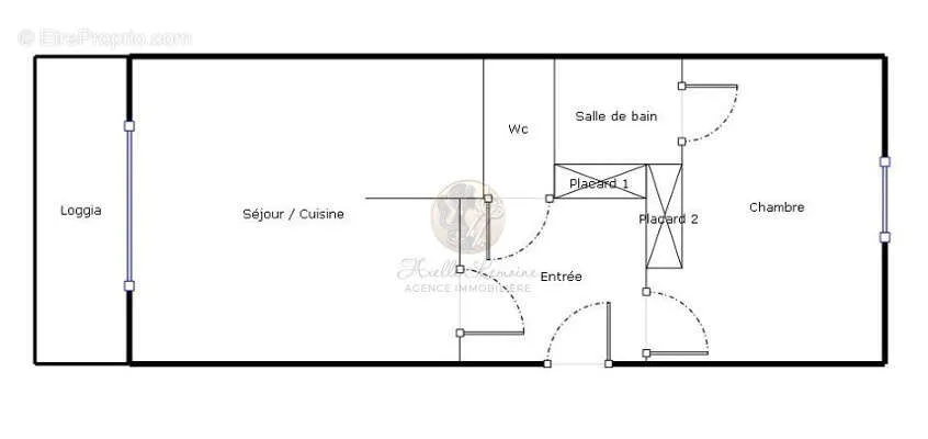 Floor Plan - T2 with Balcony and Parking in Lyon