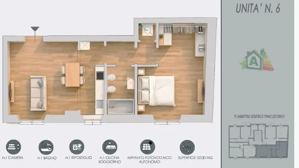Plan - Eco-Friendly Flat with Balcony in Florence
