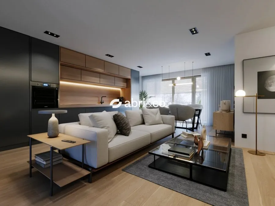 Séjour - Studio neuf avec ascenseur à Luxembourg-Hollerich