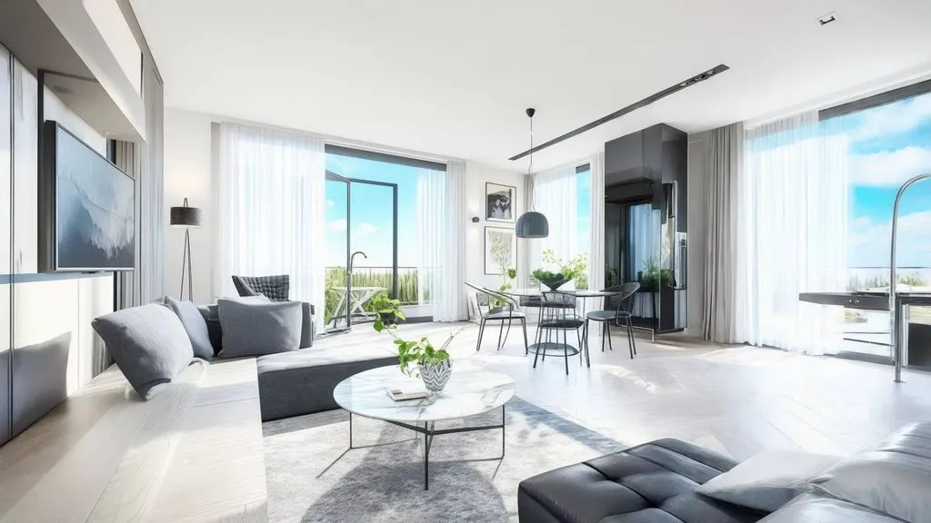 Séjour - Appartement de luxe avec terrasse à Levallois-Perret