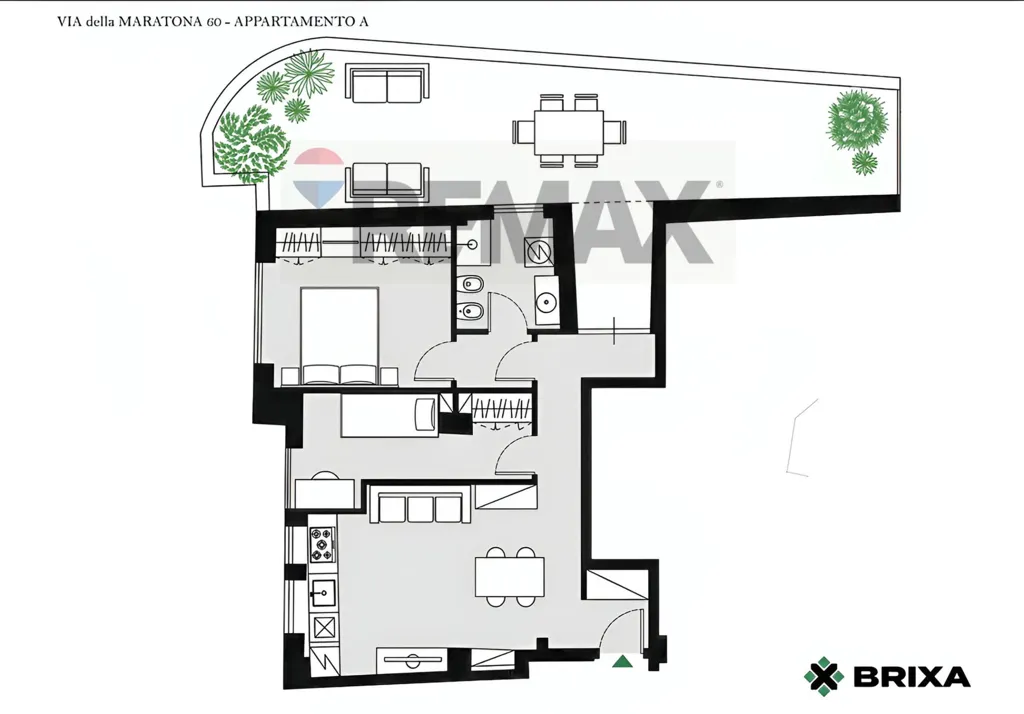 Plan - Modernised Triplex with Terrace in Vigna Clara