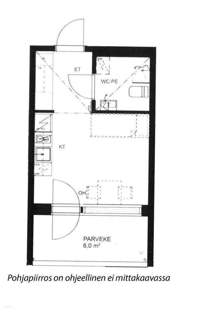 Plaan - Modern Studio with South-Facing Balcony in Kivistö