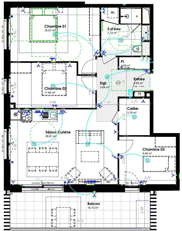 Plaan - Flat with Balcony in La Wantzenau