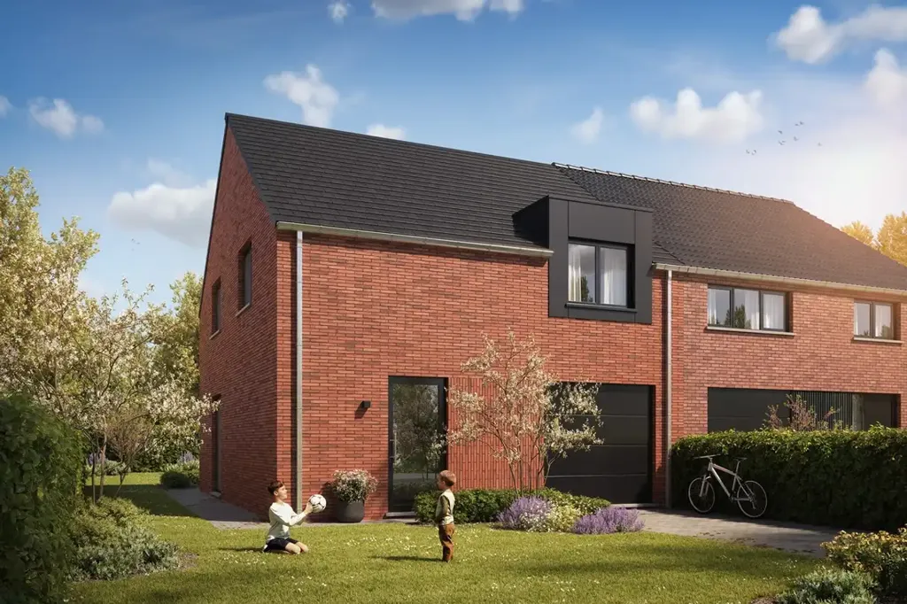 Energy-Efficient Semi-Open New Builds with Garage in Denderwindeke