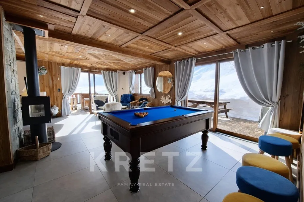 Séjour - Chalet neuf avec accès direct aux pistes à Les Sybelles