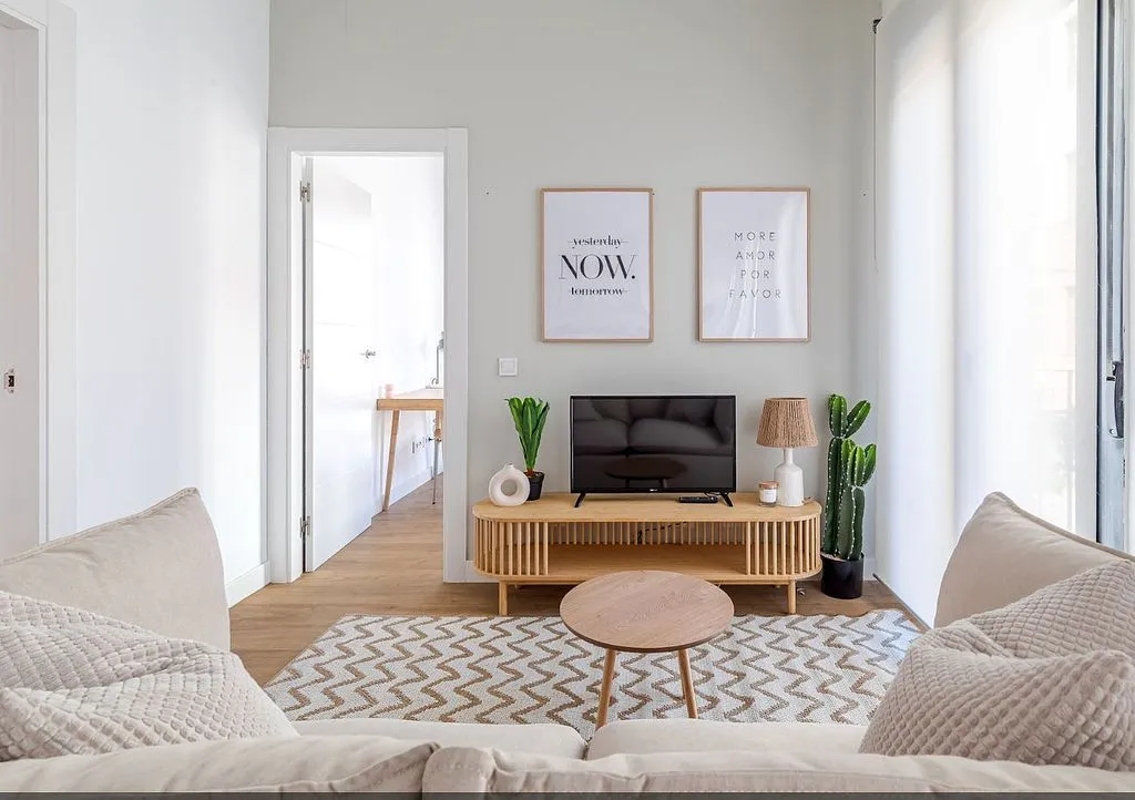 Living Room - Furnished Flat with AC in Chamartín, Madrid