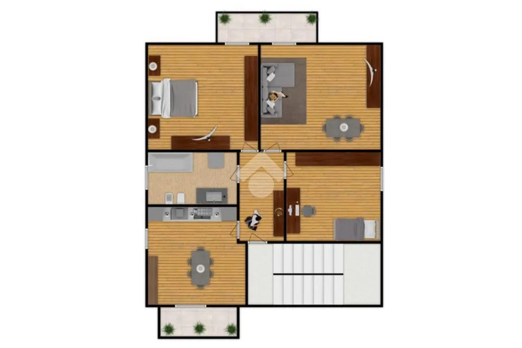 Plan - Duplex Villa with Private Courtyard in Pieve Emanuele