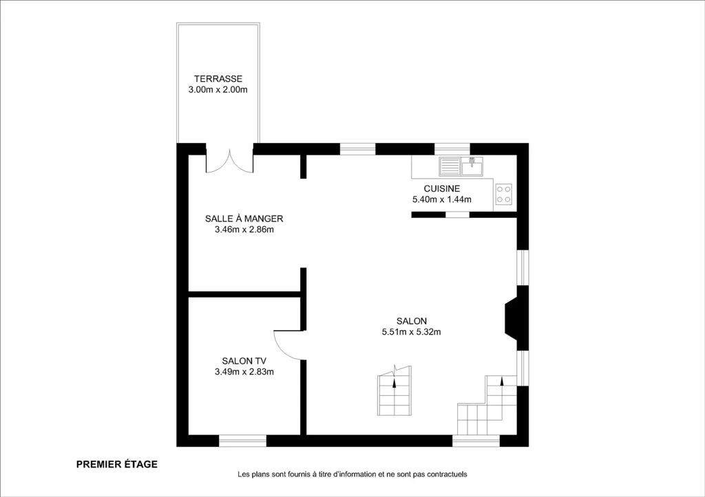 Plan - Villa Rénovée avec Jardin et Bureau à Proximité des Axes