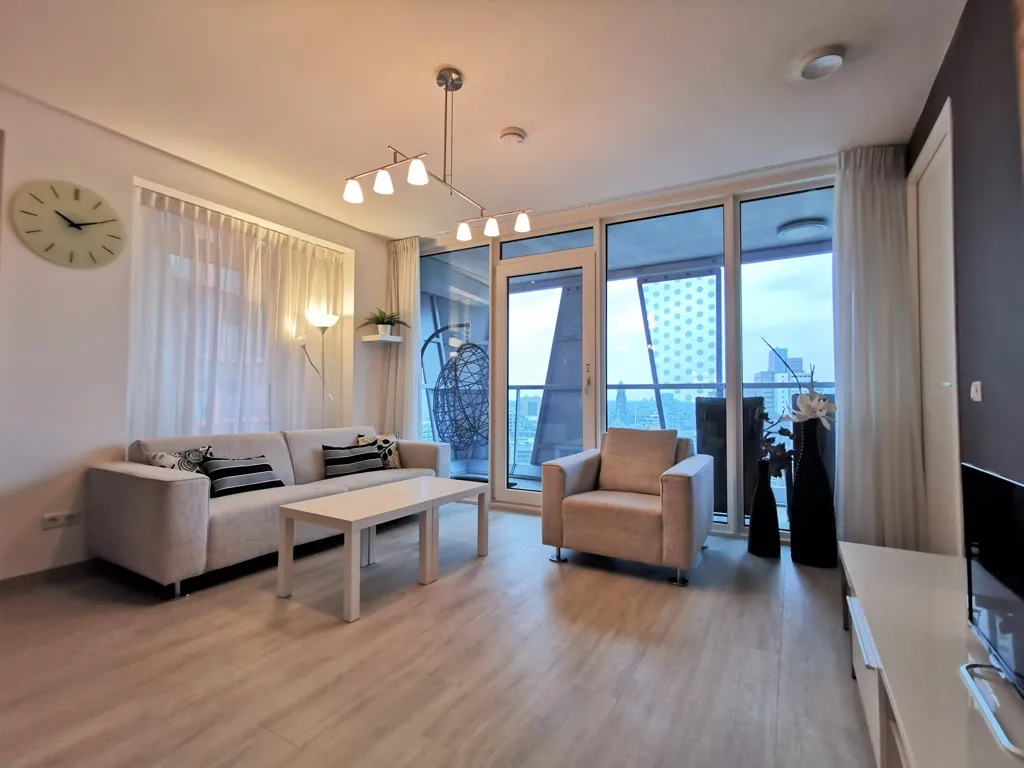 Living Room - Modern Apartment with Balcony in Rotterdam Centre