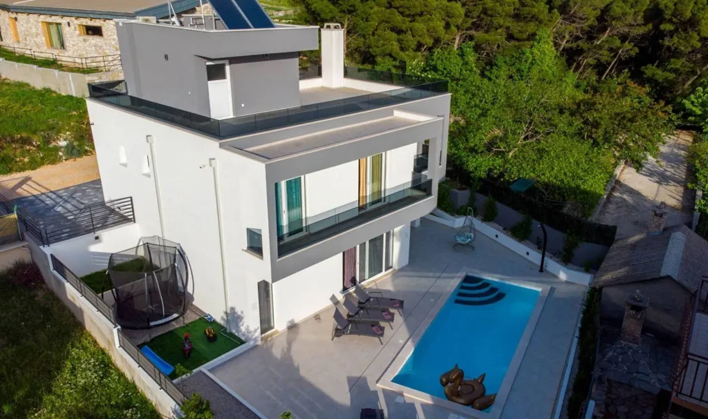 Aerial - New Villa with Pool in Baška Voda
