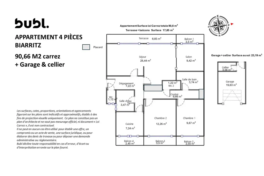Floor Plan - Bright Apartment with Balcony in Parc d'Hiver