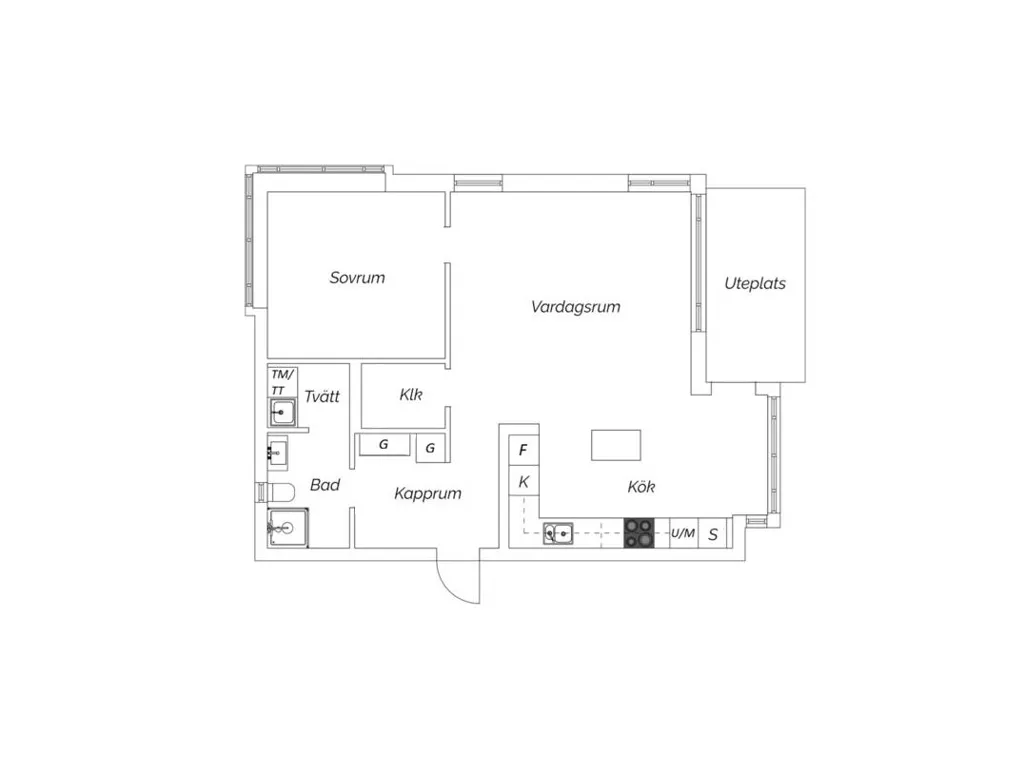 Plan - Modern Flat with Private Terrace in Kalmar