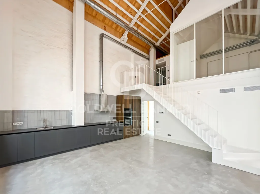 Köök - Loft Duplex with Terrace in Poblenou, Barcelona