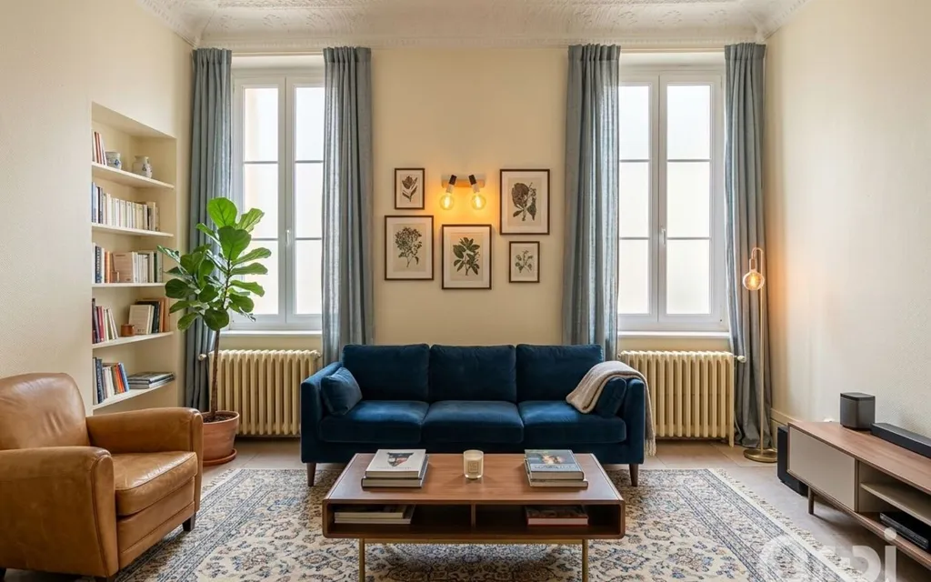 Séjour - Appartement T5 avec Cour Intérieure à Nancy