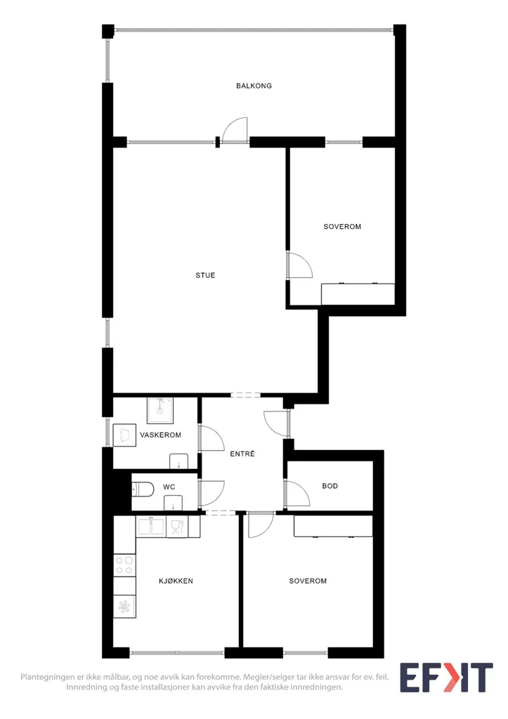 Plaan - Apartment with Balcony in Larvik
