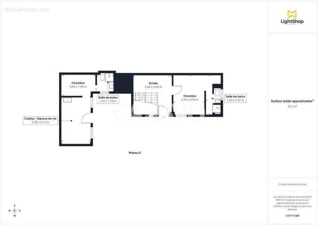 Planimetria - Architectural House with Terraces in Puteaux